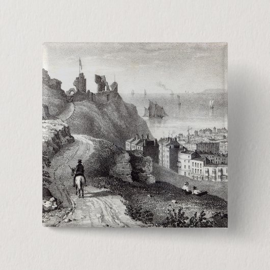Hastings Castle van Revd W Vierkante Button 5,1 Cm (Voorkant)