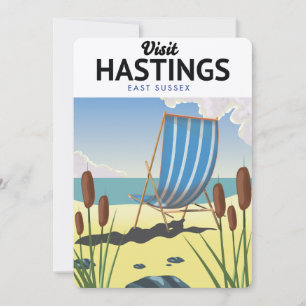 Hastings East Sussex strand reisposter Kaart