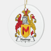 Hastings Family Crest Keramisch Ornament (Links)