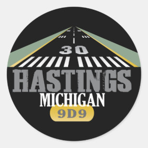 Hastings MI - Vliegbaan Ronde Sticker