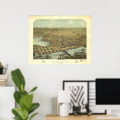 Hastings Minnesota 1867 Antiek Panoramische Kaart Poster (Thuiskantoor)