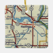 Hastings MN  kaart; Keramisch Ornament (Voorkant)