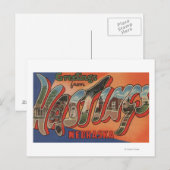 Hastings, Nebraska - grote letterscènes Briefkaart (Voorkant / Achterkant)
