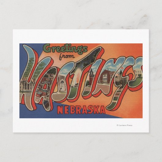 Hastings, Nebraska - grote letterscènes Briefkaart (Voorkant)