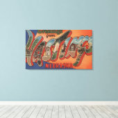 Hastings, Nebraska - grote letterscènes Canvas Afdruk (Insitu (Houten vloer))
