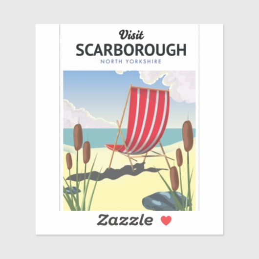 Hastings North Yorkshire poster. Sticker (Vel)