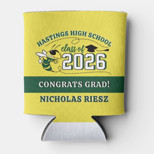 Hastings NY Buzz Aangepaste ELKE TEKST Grad Blikjeskoeler (Voorkant)