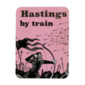Hastings Per trein vintage reisposter Magneet (Verticaal)