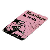 Hastings Per trein vintage reisposter Magneet (Linkerzijde)