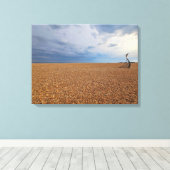 Hastings strand panoramisch uitzicht canvas print (Insitu (Houten vloer))