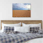 Hastings strand panoramisch uitzicht canvas print (Insitu (Slaapkamer))
