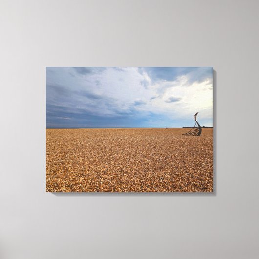 Hastings strand panoramisch uitzicht canvas print (Voorkant)
