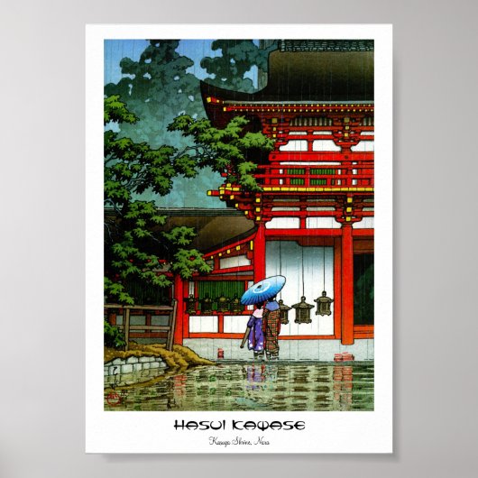 Hasui Kawase, Kasuga Shrine Nara shin hanga art Poster (Voorkant)
