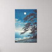 Hasui Kawase - Lente Maan op Ninomiya Beach Canvas Afdruk (Voorkant)