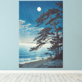 Hasui Kawase - Lente Maan op Ninomiya Beach Canvas Afdruk (Insitu (Houten vloer))