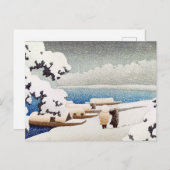Hasui Kawase Snow at Hashidate (Yuki no hashidate) Briefkaart (Voorkant / Achterkant)