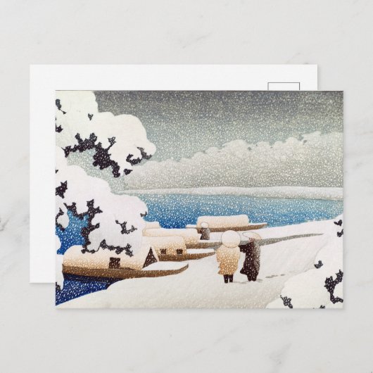 Hasui Kawase Snow at Hashidate (Yuki no hashidate) Briefkaart (Voorkant / Achterkant)