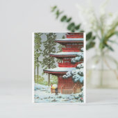 Hasui Kawase Winter Scene Briefkaart (Staand voorkant)