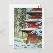 Hasui Kawase Winter Scene Briefkaart (Voorkant / Achterkant)