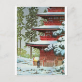 Hasui Kawase Winter Scene Briefkaart (Voorkant)