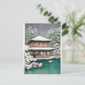 Hasui Kawase Winter Scene Briefkaart (Staand voorkant)