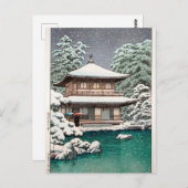 Hasui Kawase Winter Scene Briefkaart (Voorkant / Achterkant)