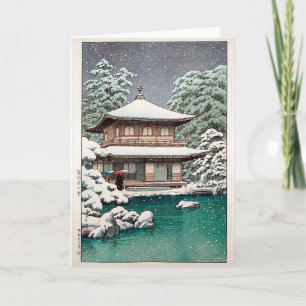 Hasui Kawase Winter Scene Kaart