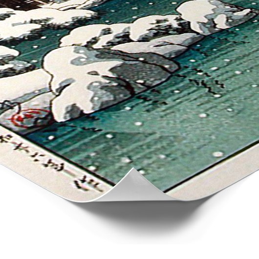 Hasui Kawase Winter Scene Poster (Hoek)