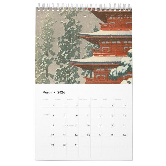 Hasui Kawase - Winter Scenery Kalender (Mar 2026)
