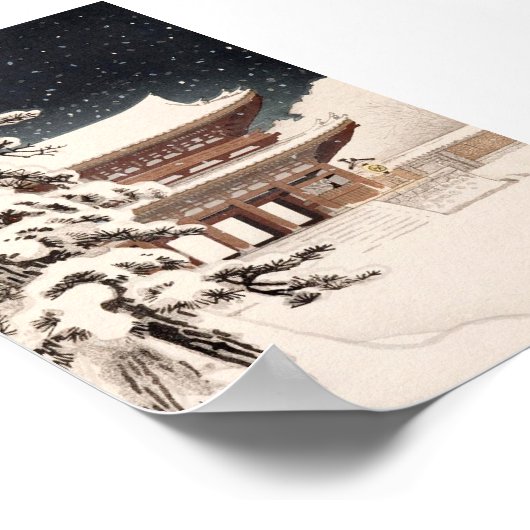 Hasui Kawase Winter Scenery Poster Print (Hoek)