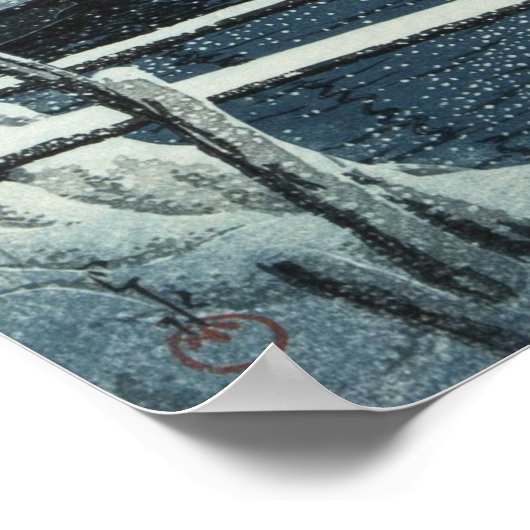 Hasui Kawase Winter Snow Lake Scene Print (Hoek)