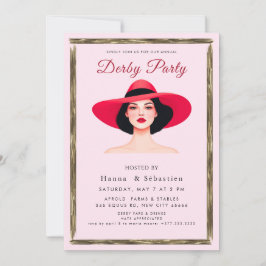 Hat Derby Party Invitation Kaart