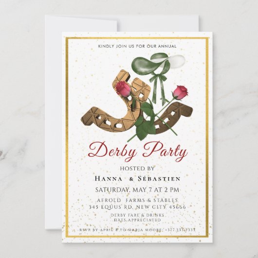 Hat Derby Party Invitation Kaart (Voorkant)