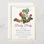 Hat Derby Party Invitation Kaart (Voorkant / Achterkant)