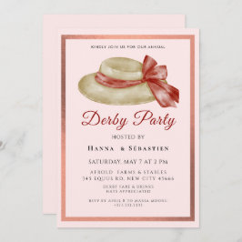 Hat Derby Party Invitation Kaart