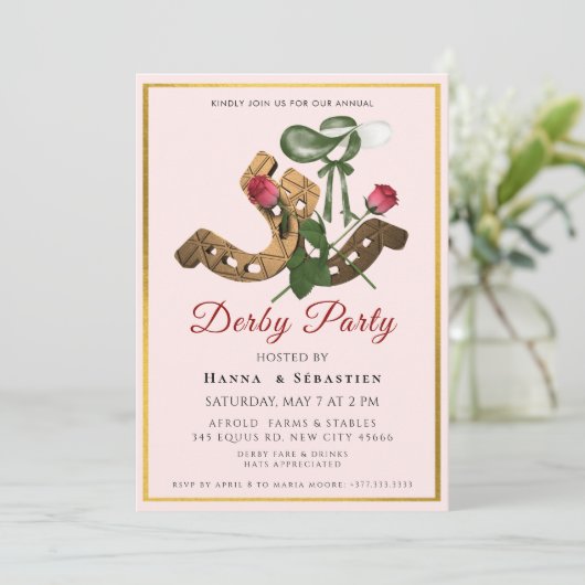 Hat Derby Party Invitation Kaart (Staand voorkant)