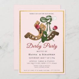 Hat Derby Party Invitation Kaart