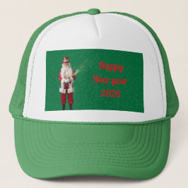 Hat new year red trucker pet
