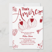 hat’s Amore Bridal Shower Invitation, Italian Them Kaart (Voorkant)