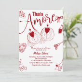 hat’s Amore Bridal Shower Invitation, Italian Them Kaart (Staand voorkant)