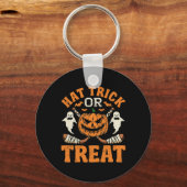 Hat Trick of Behandeling IJshockeyspeler Halloween Sleutelhanger (Voorkant)