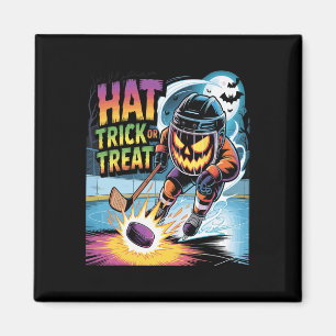 Hat Trick Of Treat Grappige IJshockey Halloween Po Magneet