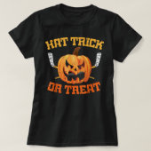 Hat Trick Or Treat Ice Hockey Player Funny Hallowe T-shirt (Design voorkant)