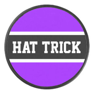 HAT TRICK Sportief Pret Paars Wit Zwart Strepen  Hockey Puck