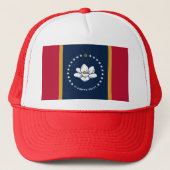 Hat with Flag of Mississippi, USA Trucker Pet (Voorkant)