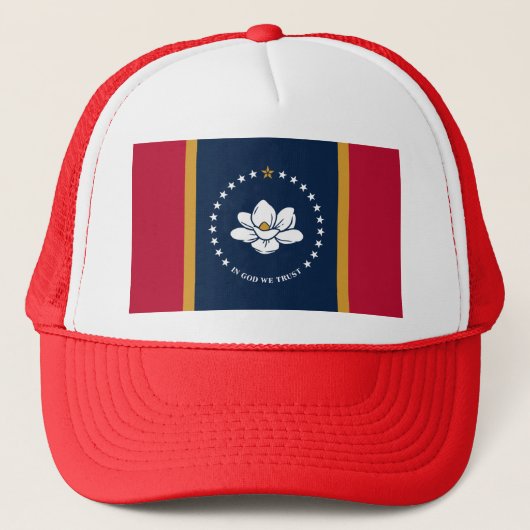 Hat with Flag of Mississippi, USA Trucker Pet (Voorkant)