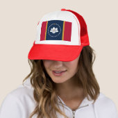 Hat with Flag of Mississippi, USA Trucker Pet (In situ)