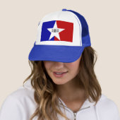 Hat with Flag of San Antonio, Texas, VS Trucker Pet (In situ)