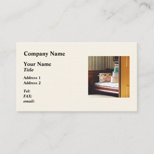 Hatboxes Seen Through an Open Door Visitekaartje (Voorkant)