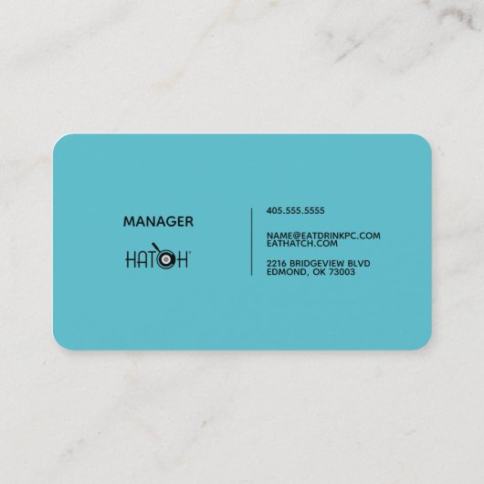 Hatch - Manager Visitekaartje (Achterkant)